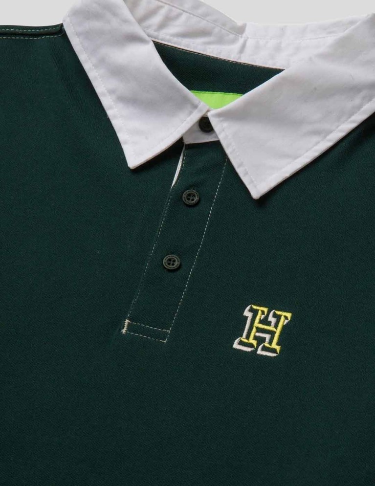 T-shirt HUF longden ls polo forest green